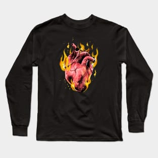 Hearth on Fire emoji Long Sleeve T-Shirt